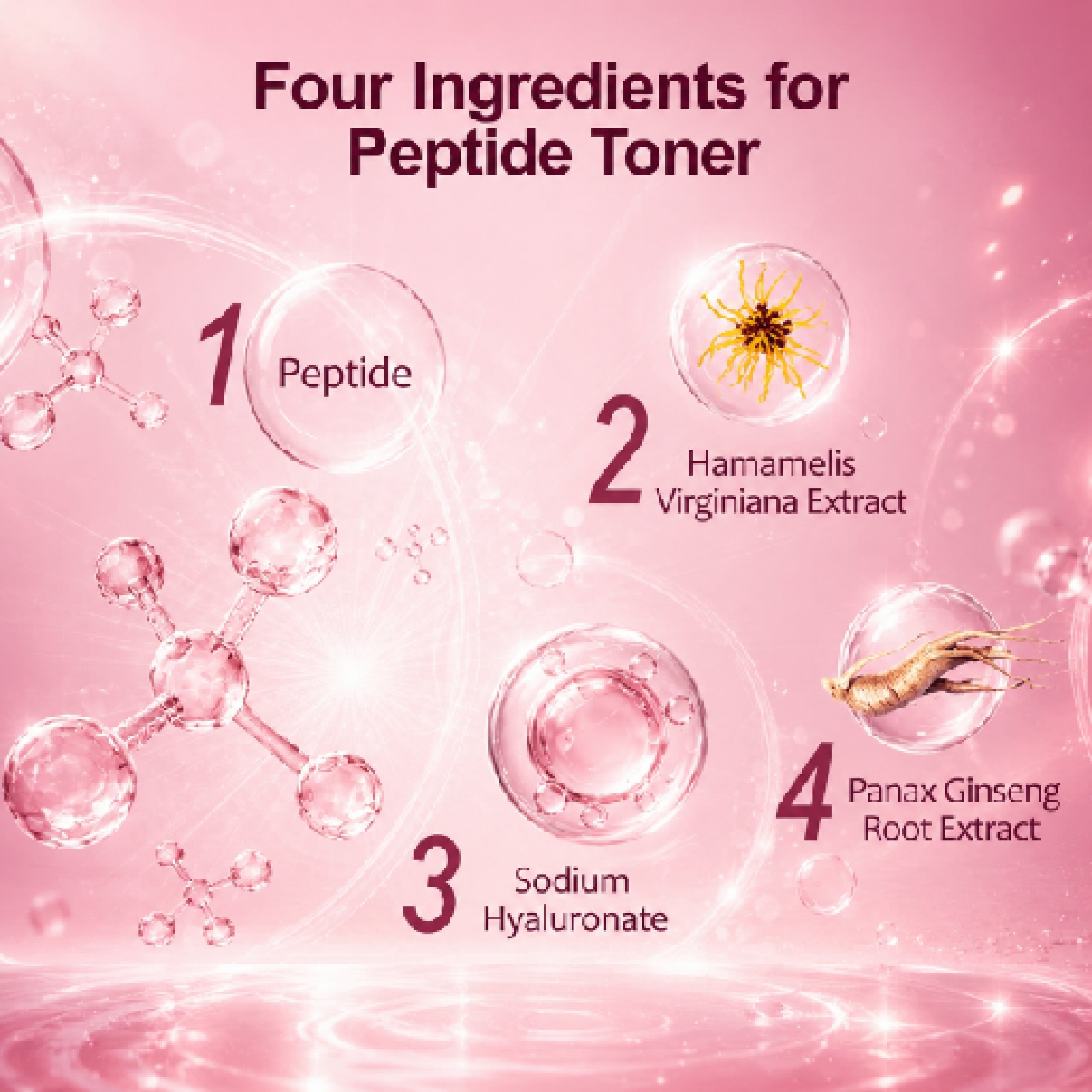 YOURS LABORATORY Peptide Toner 100ml | Hydrating Facial Toner with Hyaluronic Acid, Witch Hazel & Ginseng