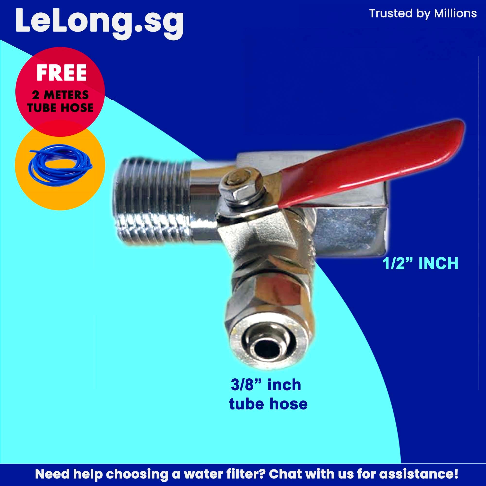 Fitting 3/8" inch Ball valve adapter Feed Adapter to 3/8" inch tube hose, Valve adapter water filters