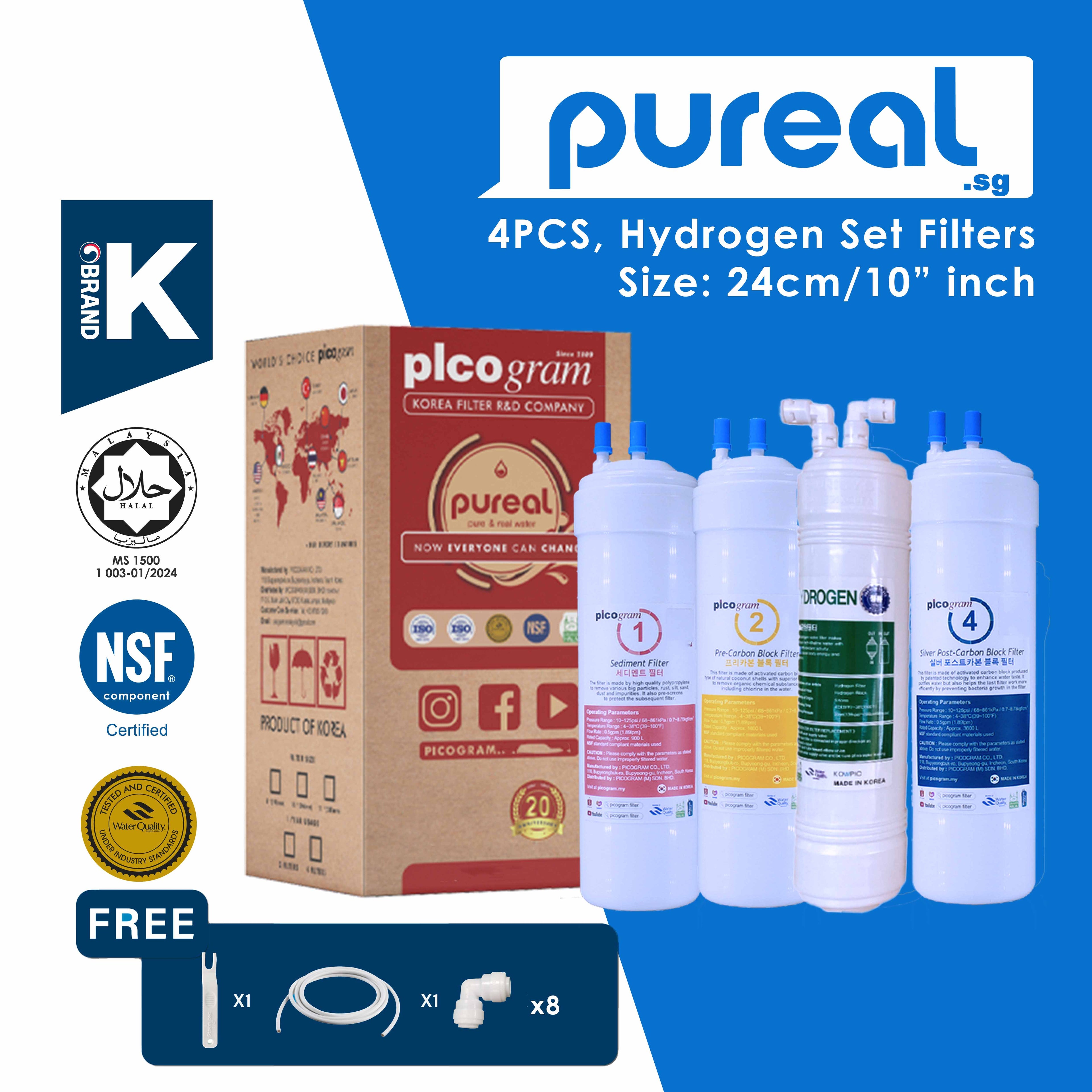 4PC Hydrogen-Rich set / Korea PIcogram Water Filter Cartridges