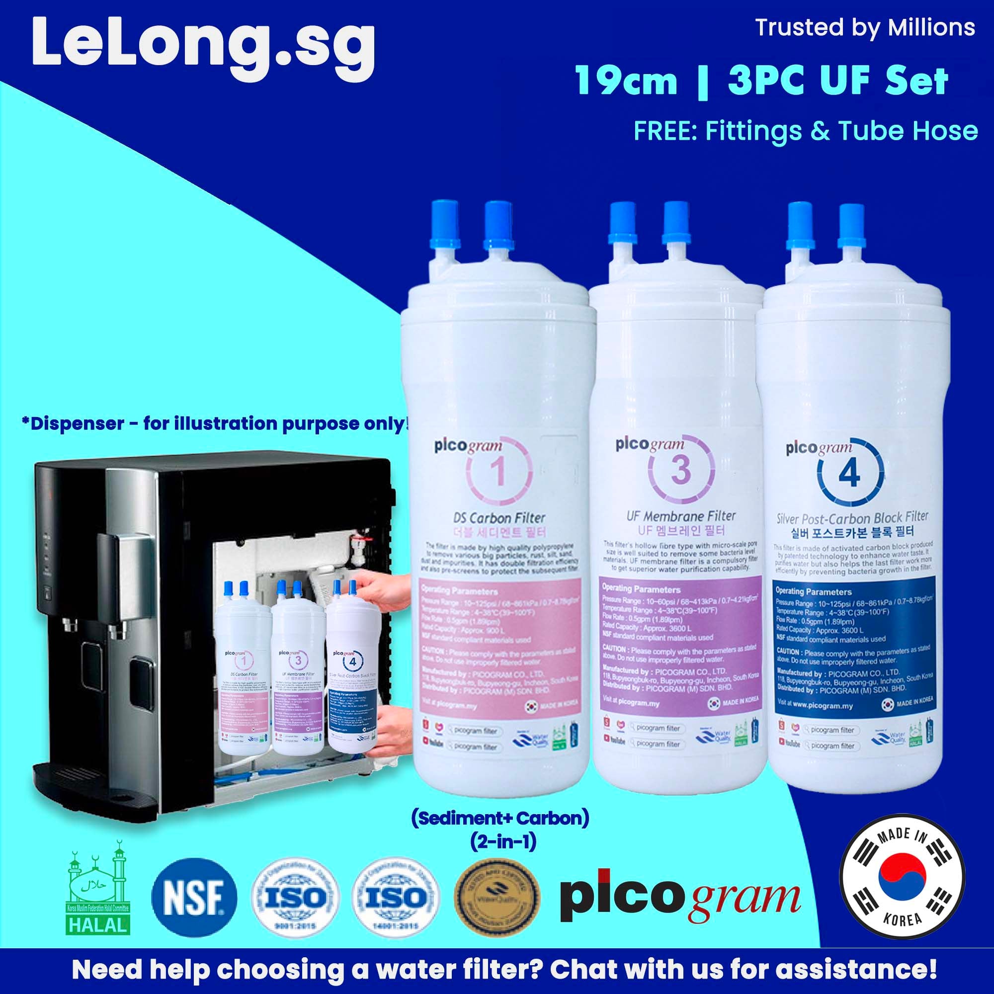 6PCS - Substitute Filters for 3m HCD2 water purifier, 5x time filtration performance, 3m hcd2 water dispenser replacement water filter cartridges