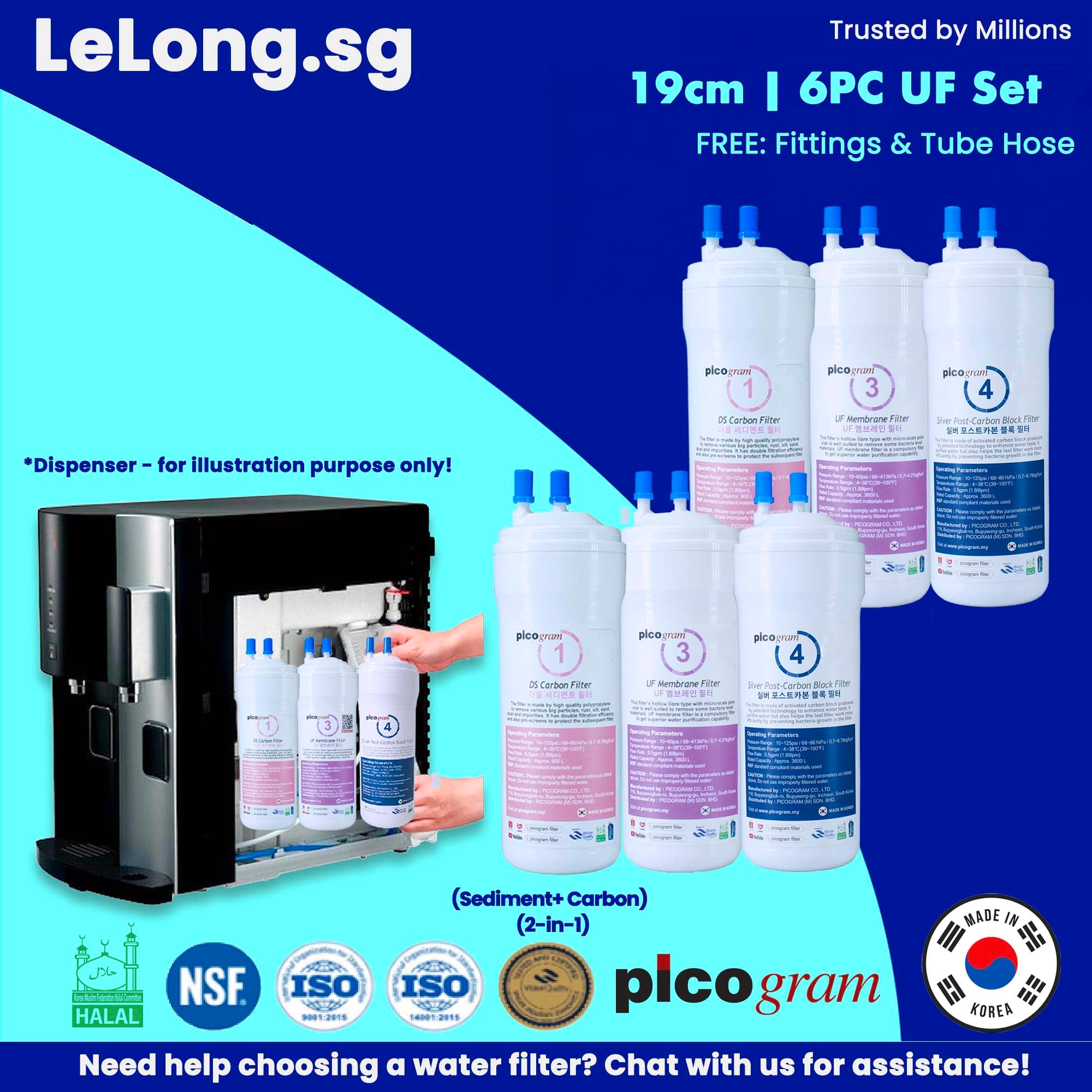 6PCS - Substitute Filters for 3m HCD2 water purifier, 5x time filtration performance, 3m hcd2 water dispenser replacement water filter cartridges