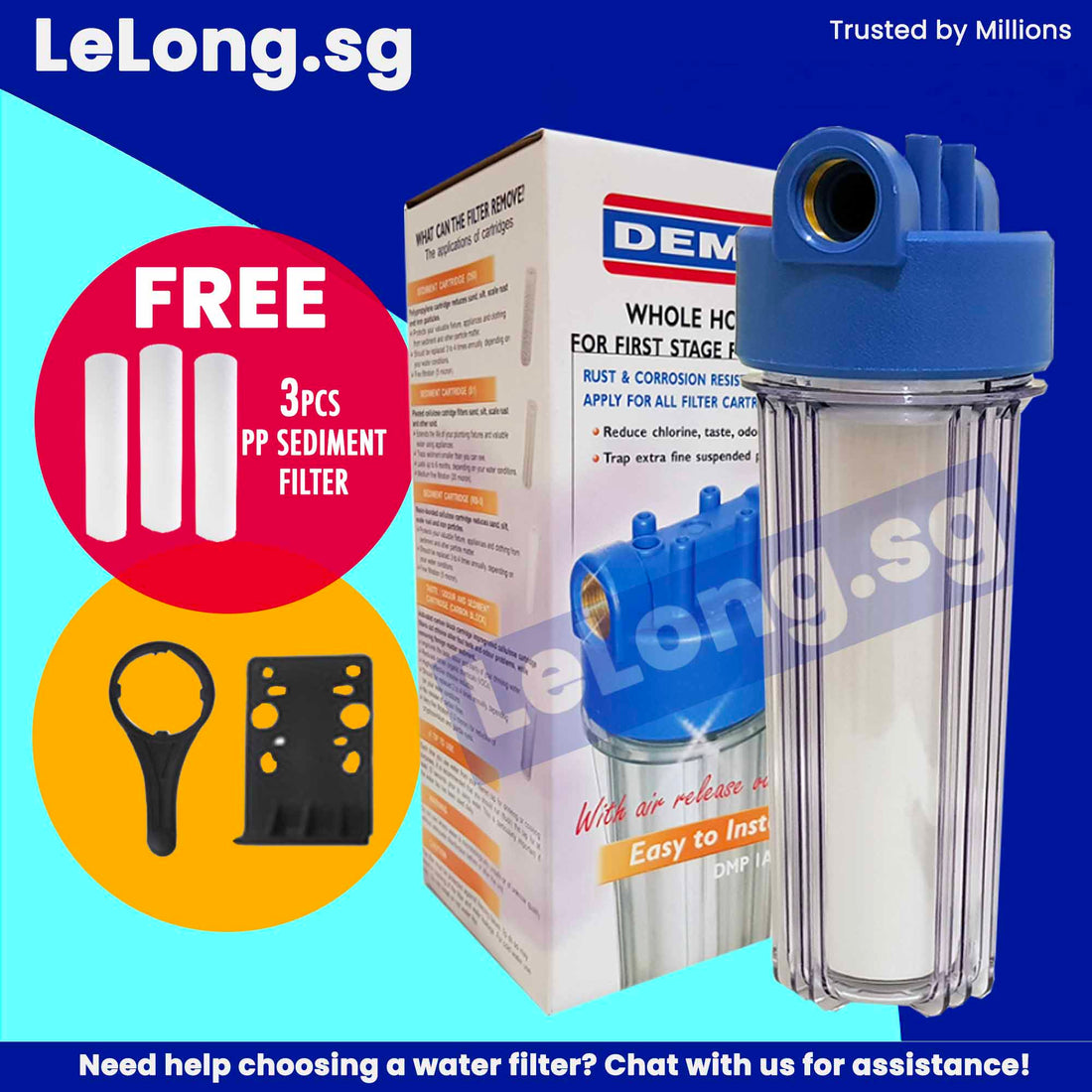 Dema Pipe POE, Point of Entry Water Filters Water Purifier PP Sediment Filters PP SEDIMENT