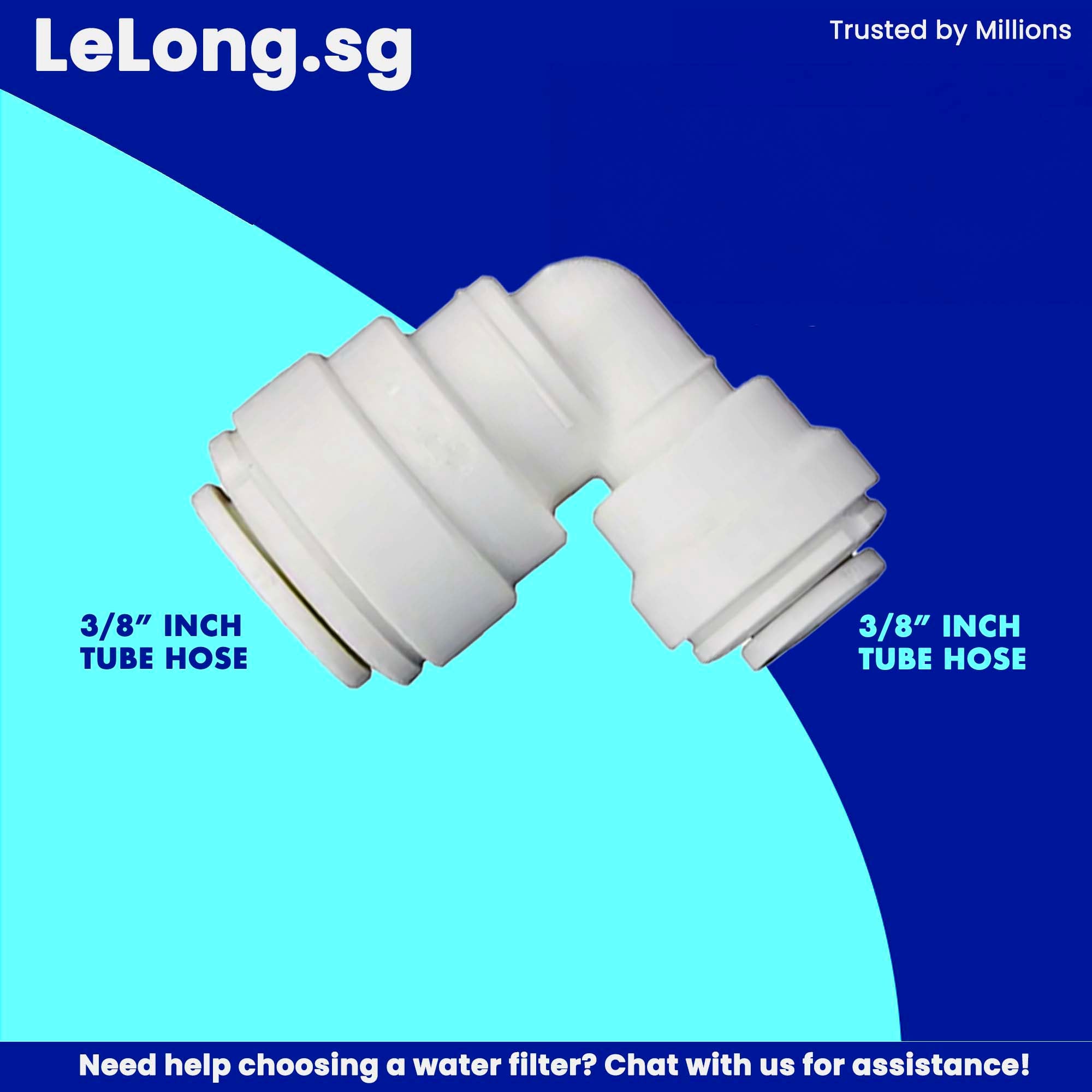 FITTING: Elbow Union 1/4" - 3/8" Push-Fit, connector