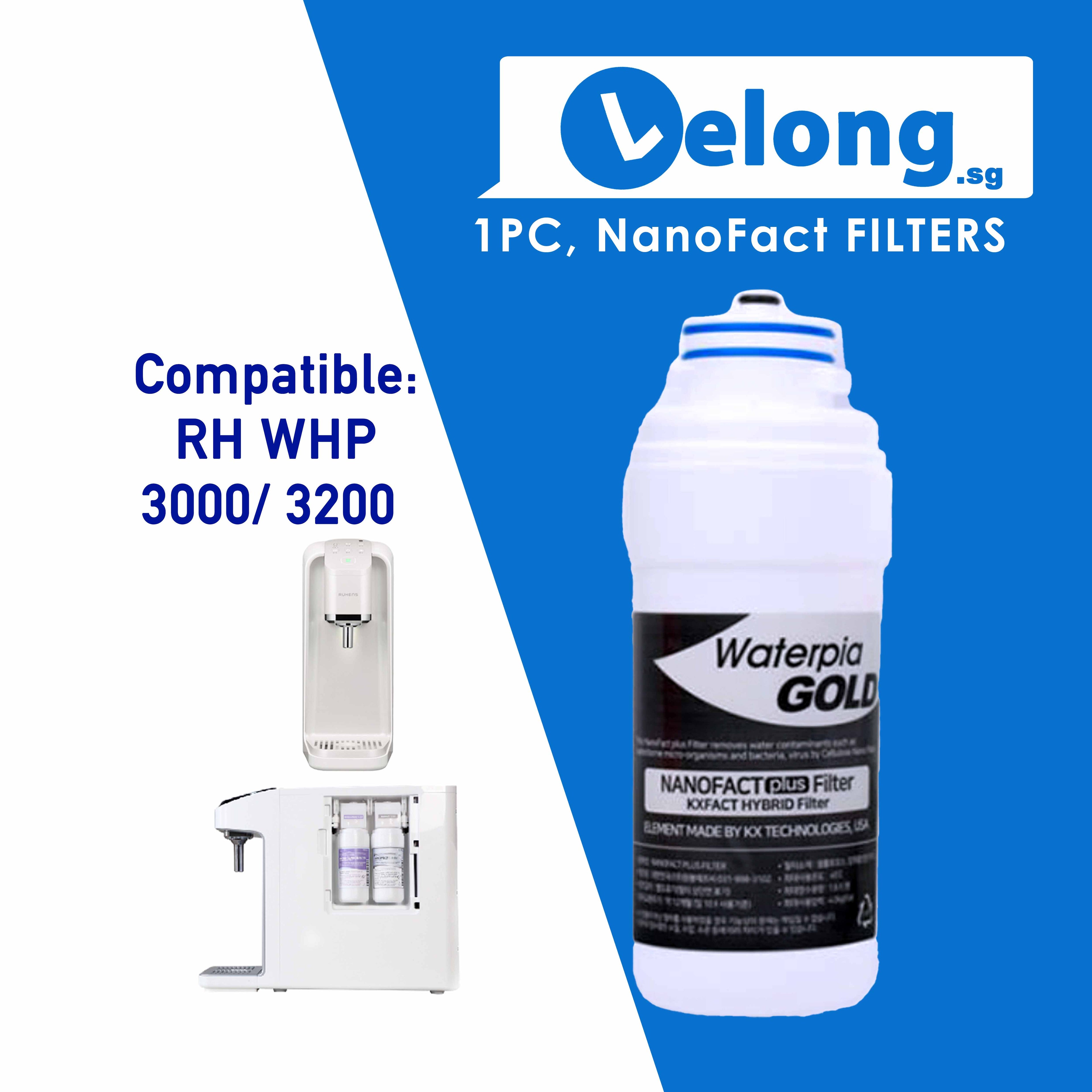 RH V series 3000 & RH 2300 & Hydroflux replacement Filter Cartridges Only, Filter 1, 3-in-1 Micro Carbon Filter + Filter 2, NanoFact Filter