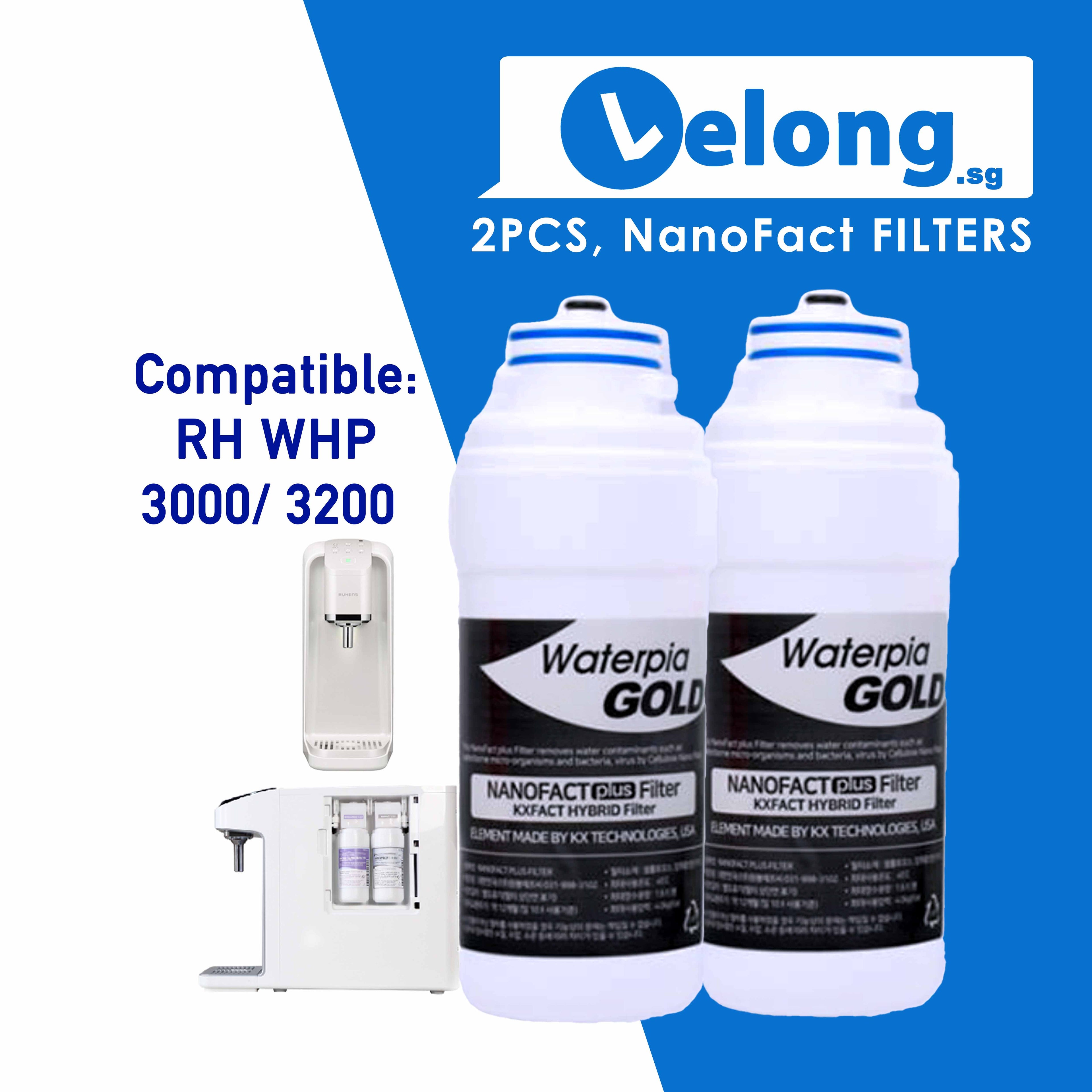 RH V series 3000 & RH 2300 & Hydroflux replacement Filter Cartridges Only, Filter 1, 3-in-1 Micro Carbon Filter + Filter 2, NanoFact Filter