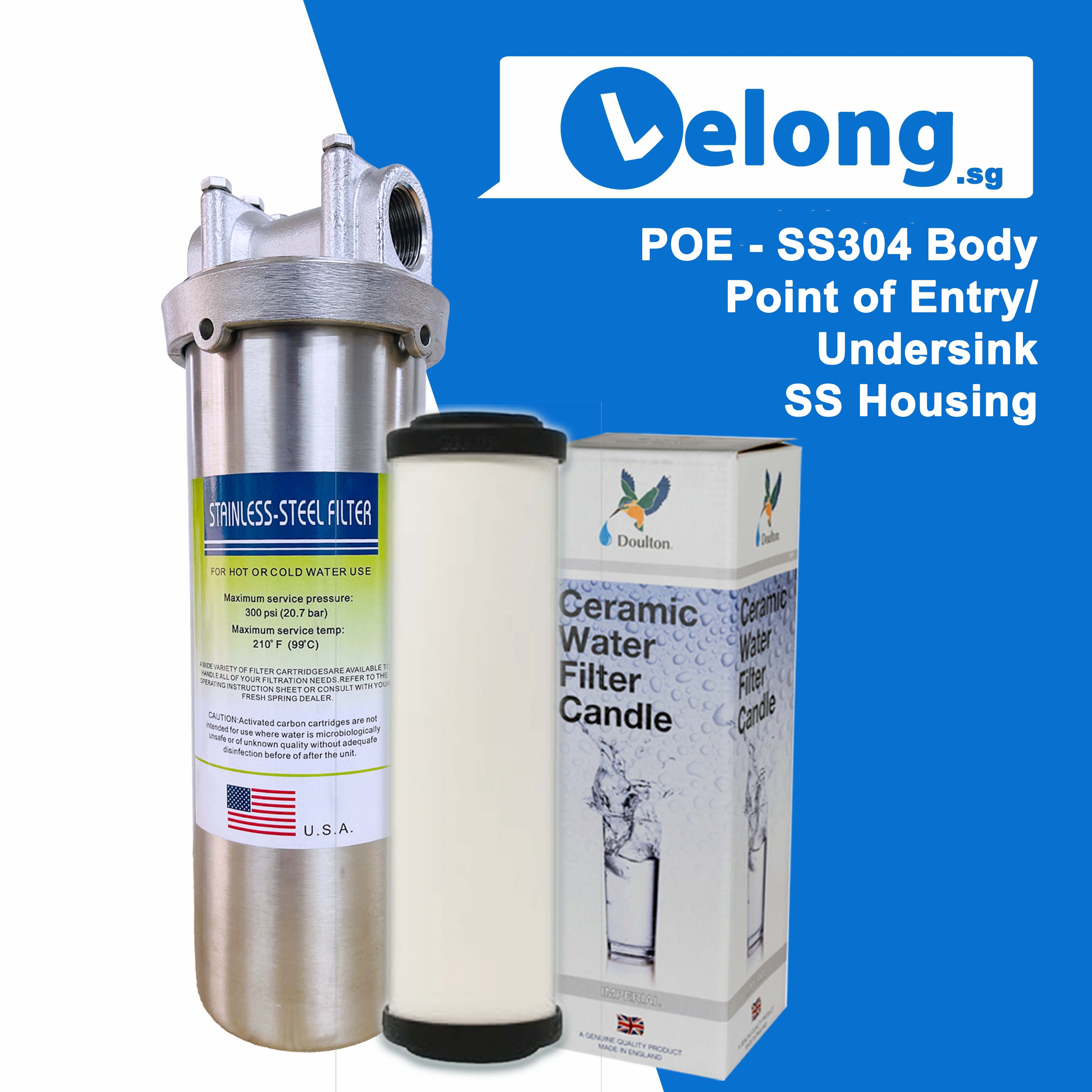 Doulton Slimline OBE Sterasyl/Ultracarb/Imperial OBE Sterasyl/ Ultracarb with Stainless Steel POE Housing - Advanced Cyst, Antibacterial, Sediment & Rust Reduction for Clean, Pure Water
