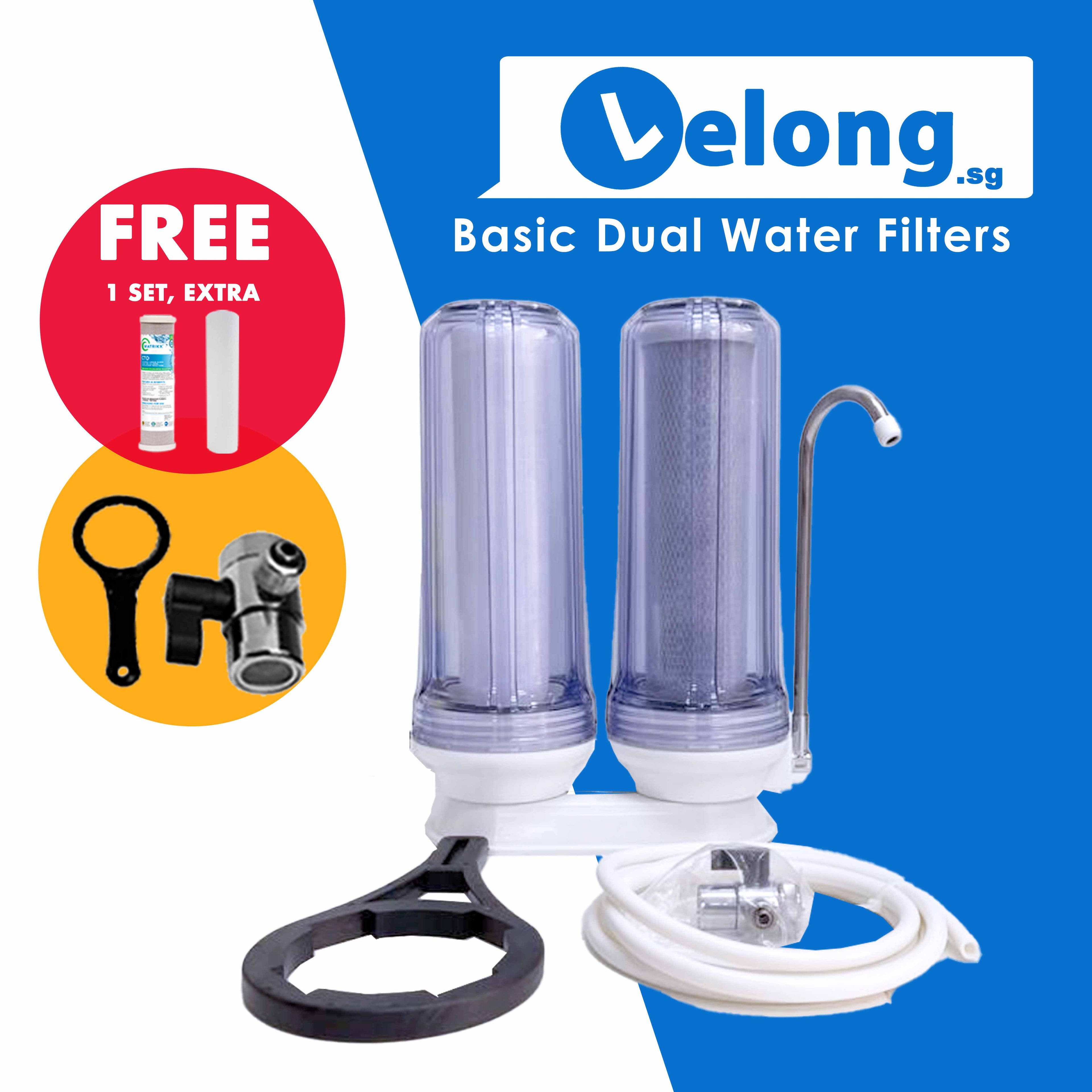 FG DOUBLE FIL HOUS S.ORING 1/4 W/10" XPP+CTO Double Filters Countertop Basic Water Filters System