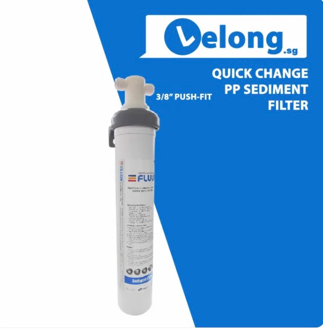 FLUUX 17" inch high flow water filtration system high capacity reduction of dirt, sand nominal particulate