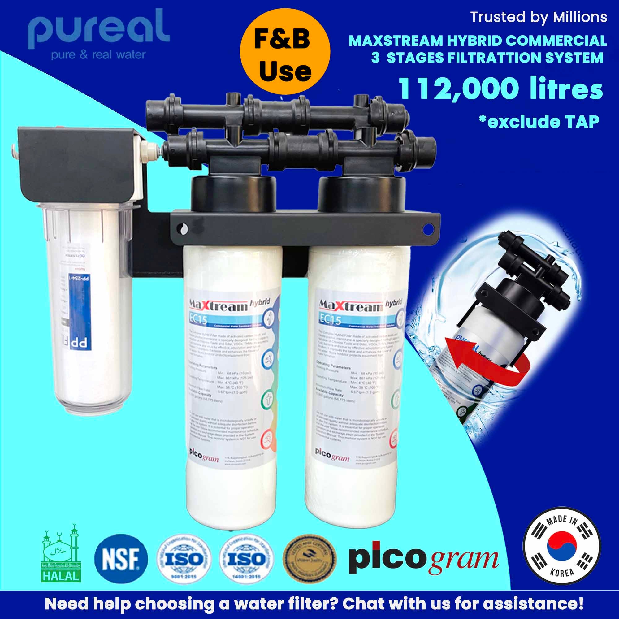 Pureal Maxtream Hybrid Commercial Water Purifier System