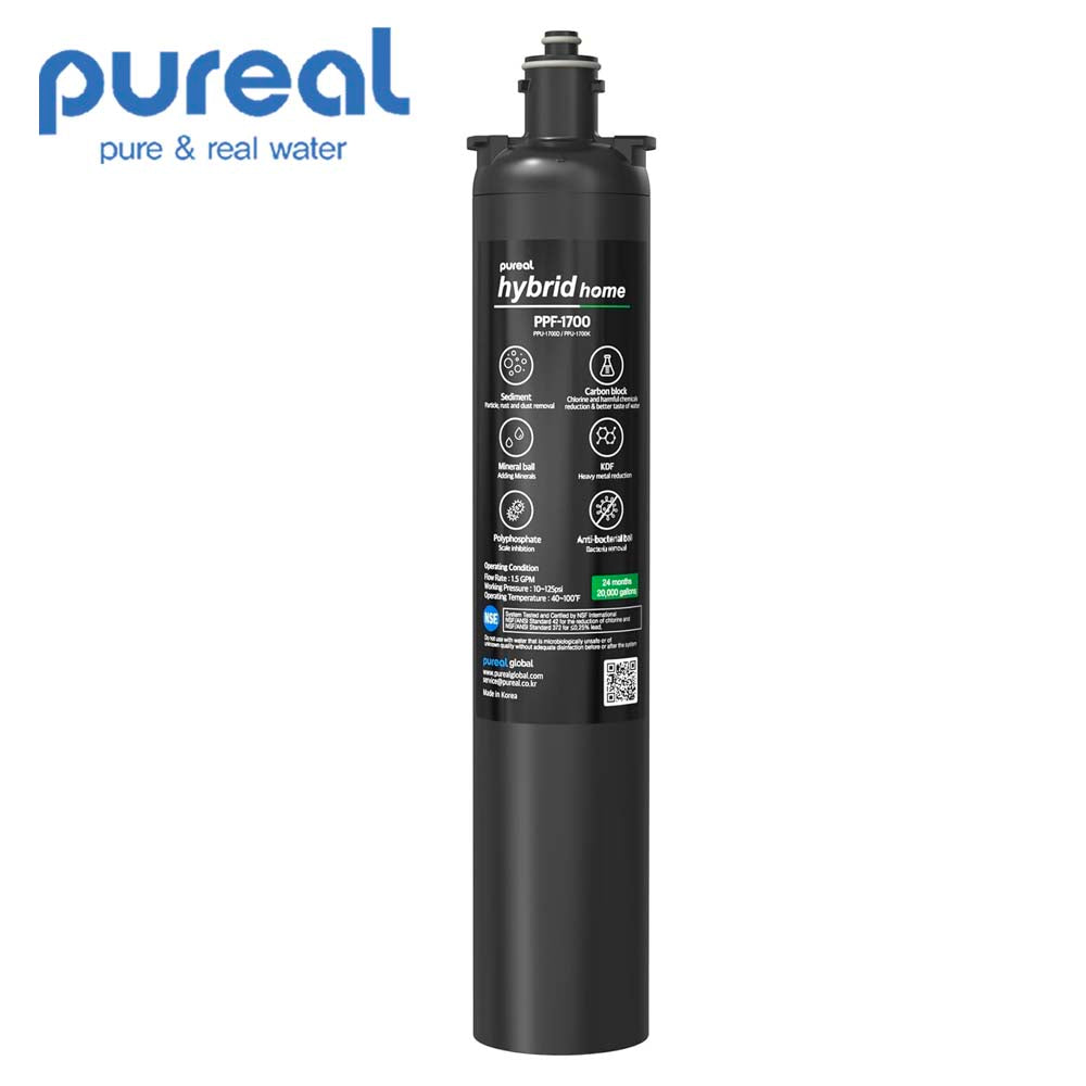 Pureal Hybrid Home PPU1000K Under Sink Water Filter System, 38,000 Litres, NSF 42 & 372, food preparation, cooking, drinking & showering