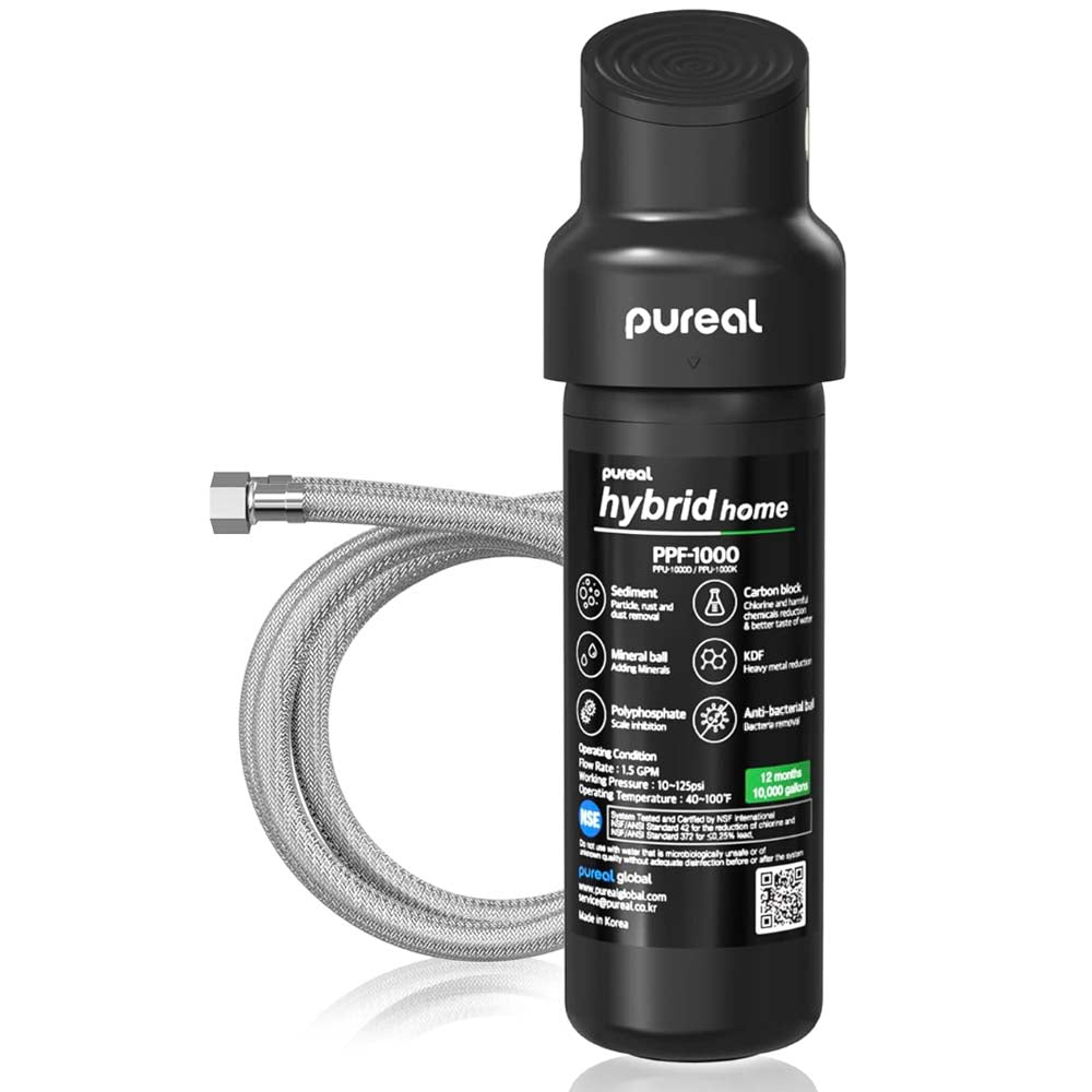 Pureal Hybrid Home PPU1000K Under Sink Water Filter System, 38,000 Litres, NSF 42 & 372, food preparation, cooking, drinking & showering