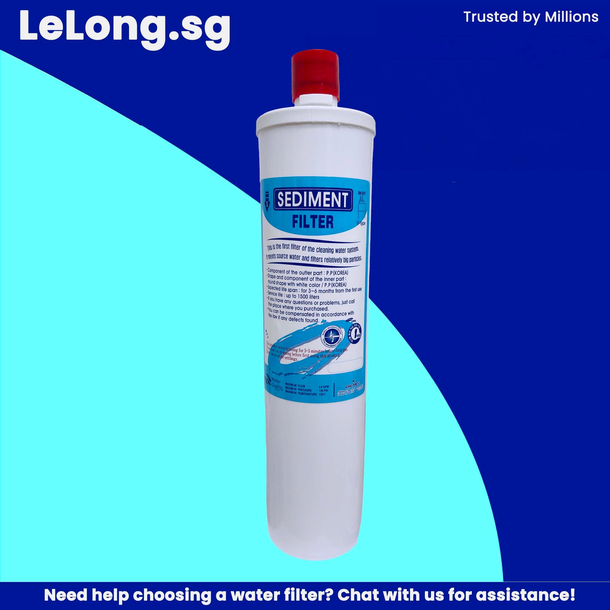 Replacement Cartridge with Livgcare, Ioncares power by Picogram, 4" quick change filters