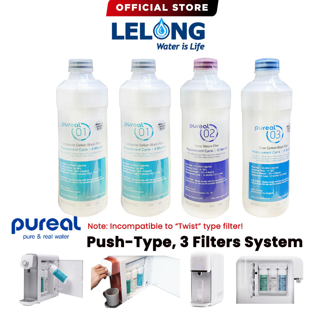 Pureal PUSH-Type, Pureal Water Purifier Replacement Water Filters Cartridges, Pureal Quick Change Filters