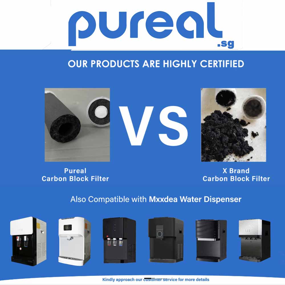 (Jakim Halal)Pureal Premium 3PC, 24cm Sediment, Pre-Carbon, Silver-Carbon, Water Filter, Water Dispenser, Water Purifier