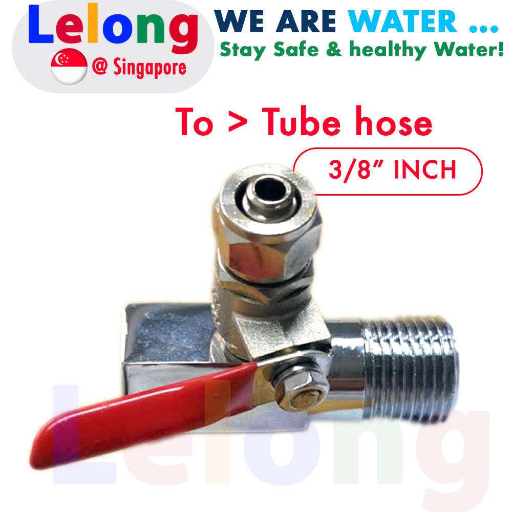 Fitting 3/8" inch Ball valve adapter Feed Adapter to 3/8" inch tube hose, Valve adapter water filters