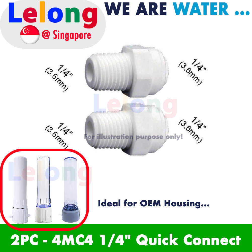 FITTING: 4MC4 connector, 1/4" Quick Connect Push Fit in Male Connector Fitting