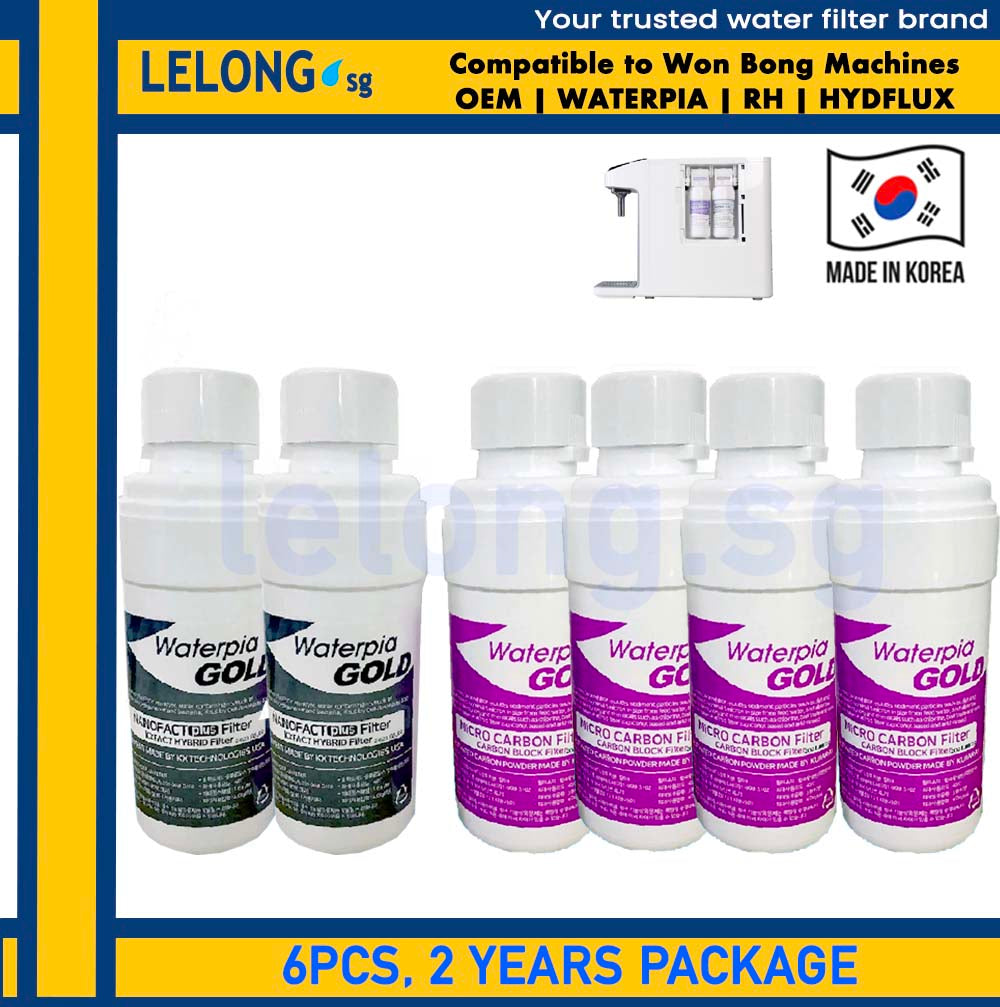 RH V series 3000 & RH 2300 & Hydroflux replacement Filter Cartridges Only, Filter 1, 3-in-1 Micro Carbon Filter + Filter 2, NanoFact Filter