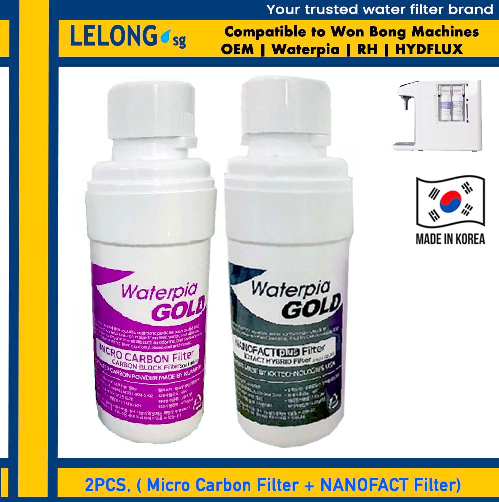 RH V series 3000 & RH 2300 & Hydroflux replacement Filter Cartridges Only, Filter 1, 3-in-1 Micro Carbon Filter + Filter 2, NanoFact Filter
