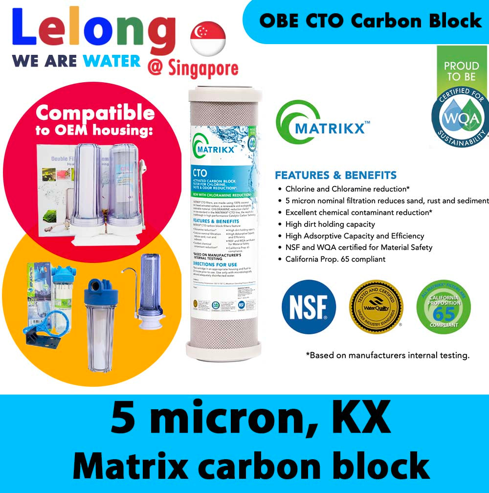 OBE CARBON BLOCK CARBON FILTER KX MATRIX CARBON BLOCK MATRIKX CTO USA Brand KX CTO 10" Filter - 6X Performance,