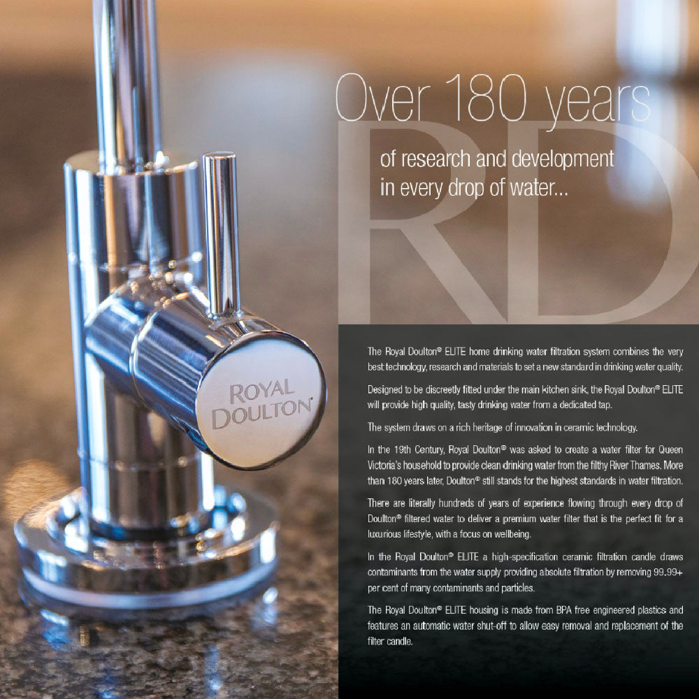 Royal Doulton Elite advanced premium drinking water purifier system, Optimized for significant reduction of fluoride in drinking water