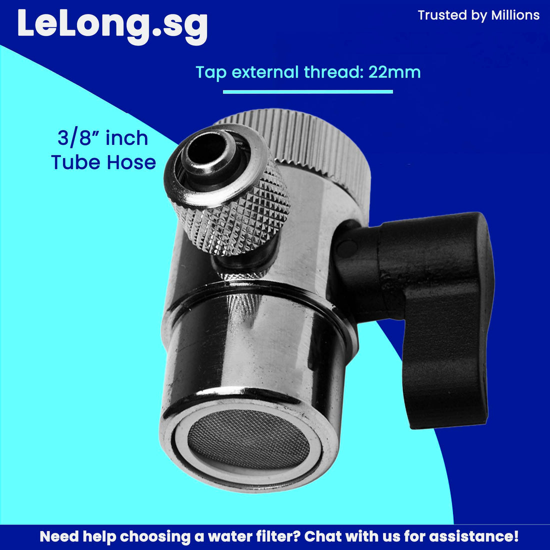 3/8" inch 1 Way Faucet Diverter, with plastic valve