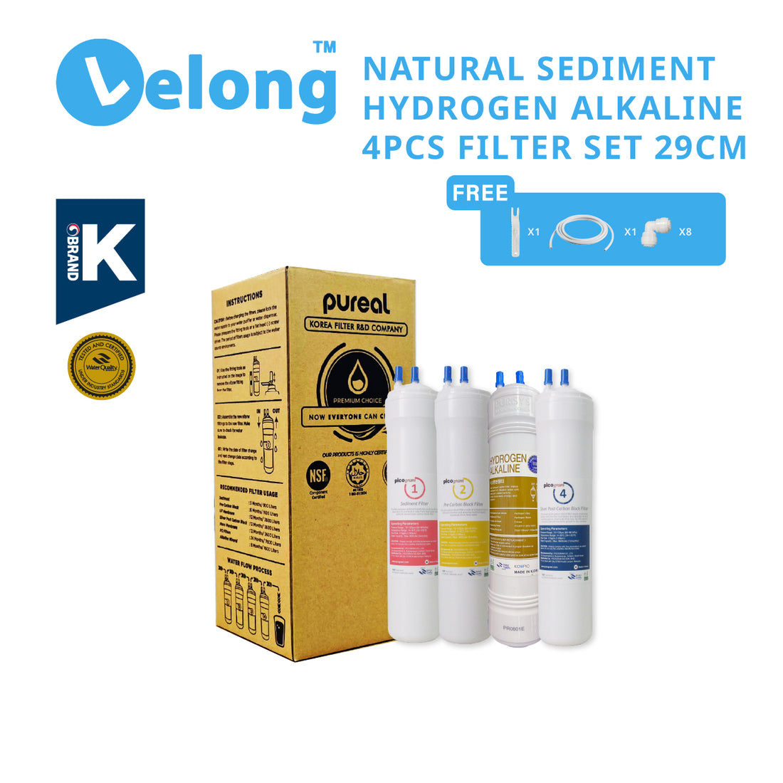 4PC Hydrogen-Rich set / Korea PIcogram Water Filter Cartridges