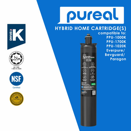 Pureal Hybrid Home PPU1700K Under Sink Water Filter System, 20K Gallons, NSF/ANSI 42&amp;372, Mineral Sediment Carbon Block KDF Polyphosphate Filter for Scale &amp; Lead &amp; Chlorine