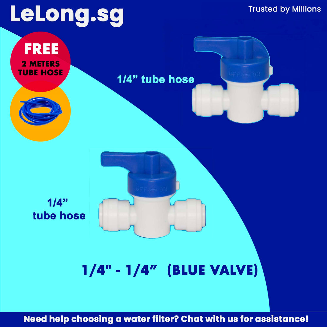 1/4" inch Straight Inline Shut Off Ball Valve Hand Valve for tubing OD 1/4"x 1/4"