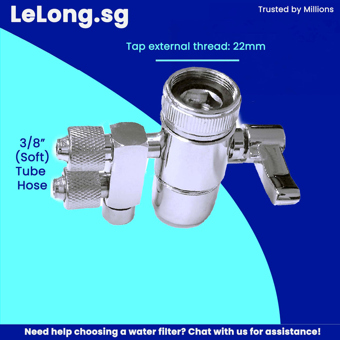 3/8" inch 2 Ways Faucet Adapter, 3/8 inch input output, 2 Ways Faucet Diverter for water filters system