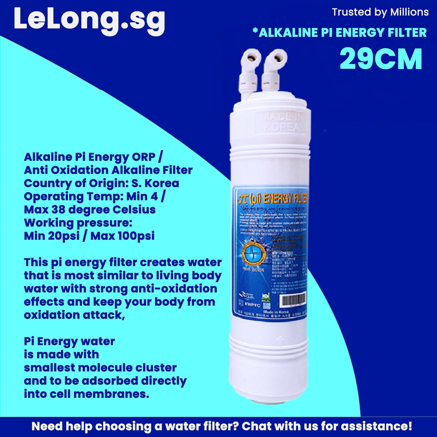 29cm / Korea Pi Energy Water Filter Cartridge