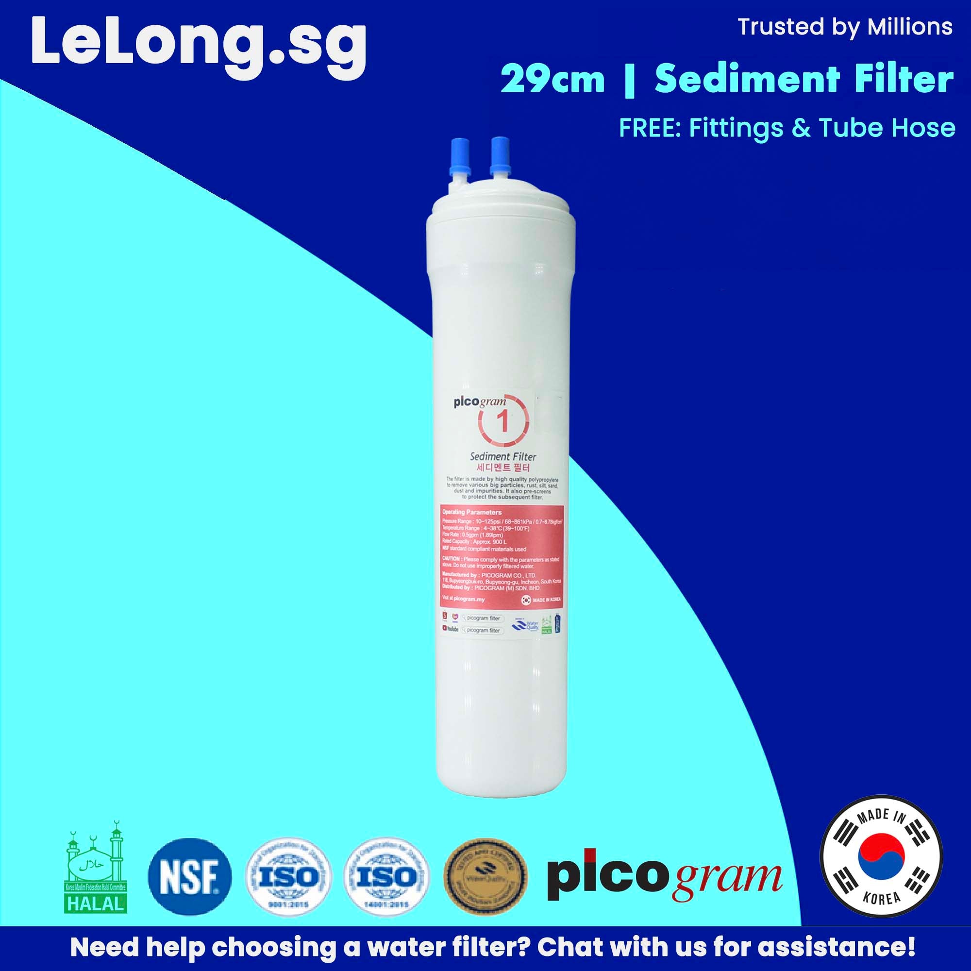 29cm /  Korea Picogram Sediment Water Filter Cartridge