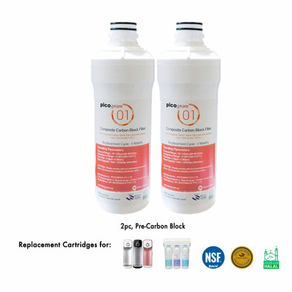 Replacement cartridges, Pureal PPA100, PPU200, PPH200, CounterTop Water Purifier