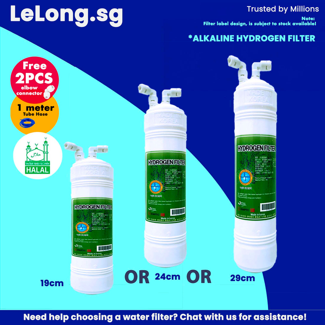 29cm/ 11" KOREA HYDROGEN WATER FILTER CARTRIDGE, KOREA INLINE U TYPE CARTRIDGE