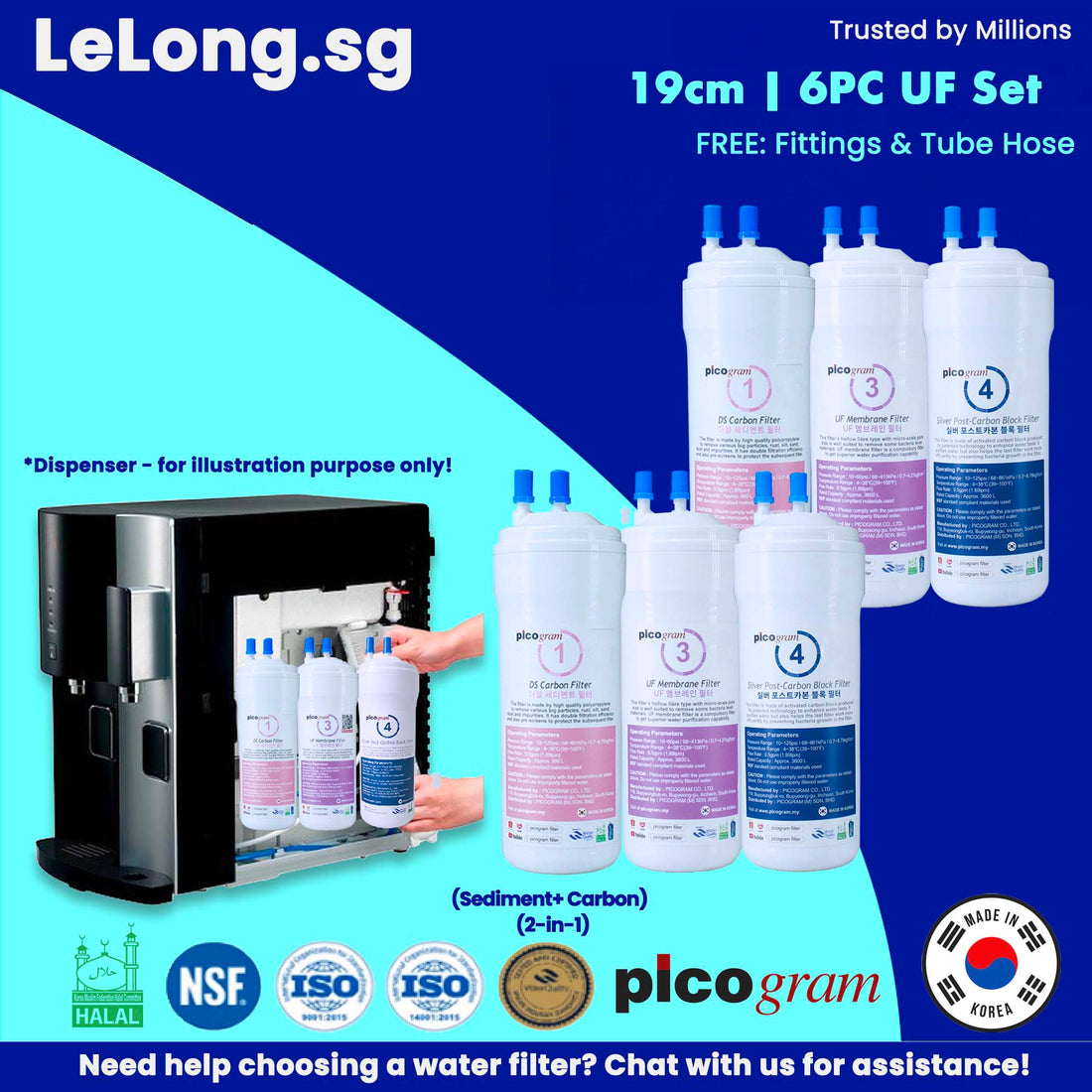 6PCS - Substitute Filters for 3m HCD2 water purifier, 5x time filtration performance, 3m hcd2 water dispenser replacement water filter cartridges