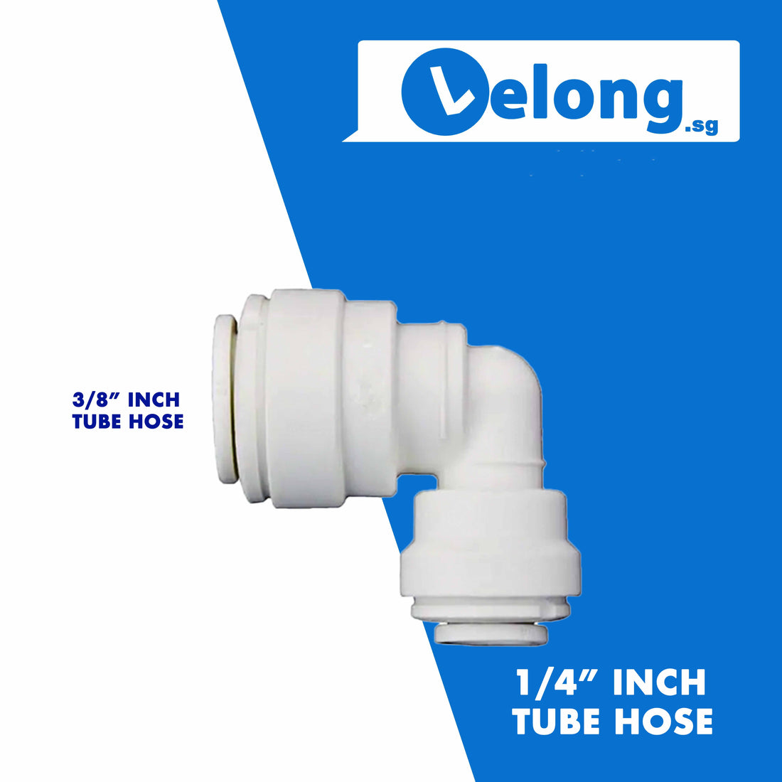 FITTING: Elbow Union 1/4" - 3/8" Push-Fit, connector