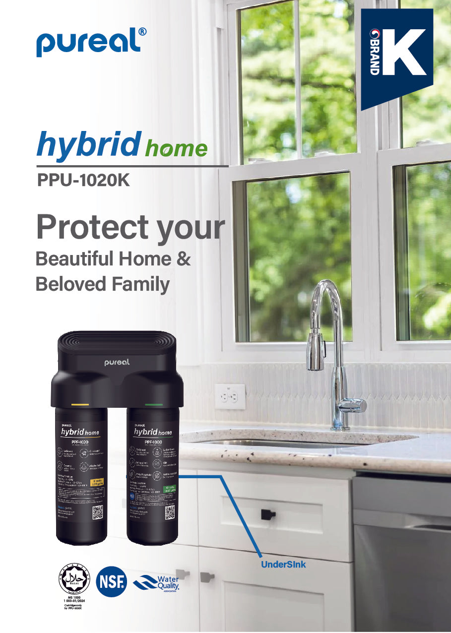 Pureal Hybrid Home PPU1020K Under Sink Water Filter System, 38,000 Litres, NSF 42 &amp; 372, food preparation, cooking, drinking &amp; showering