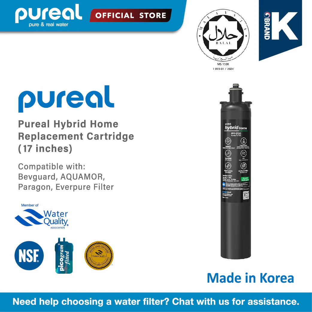 Pureal Hybrid Home PPU1700K Under Sink Water Filter System, 20K Gallons, NSF/ANSI 42&amp;372, Mineral Sediment Carbon Block KDF Polyphosphate Filter for Scale &amp; Lead &amp; Chlorine