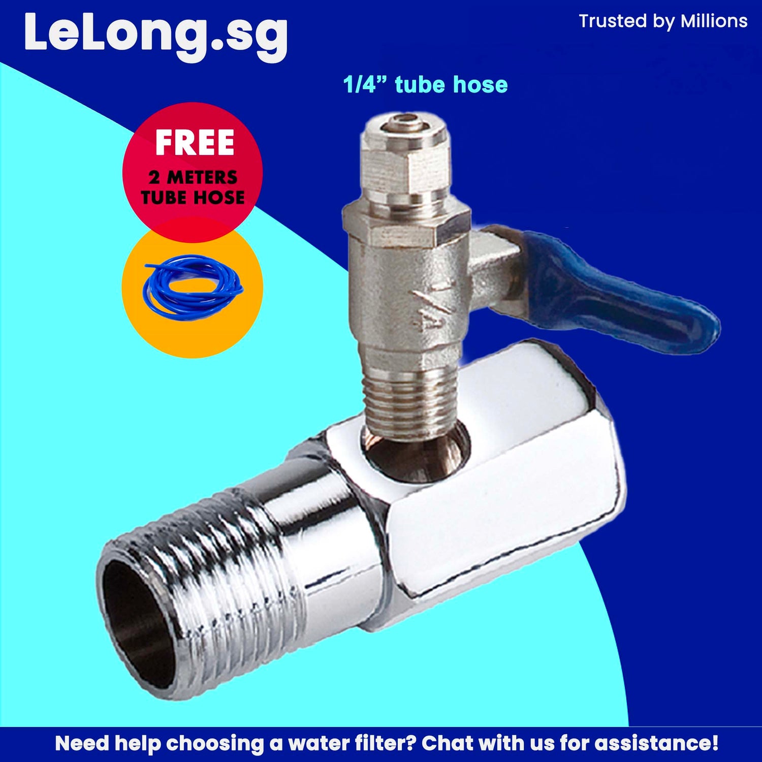 Ball valve adapter Feed Adapter to 1/4 inch tube hose