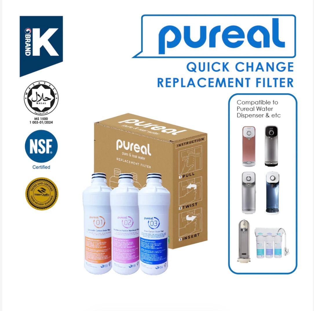 6PC,  Pureal PPA100 / PPA300/ PPU200 / PPH200, pureal replacement water filter cartridges