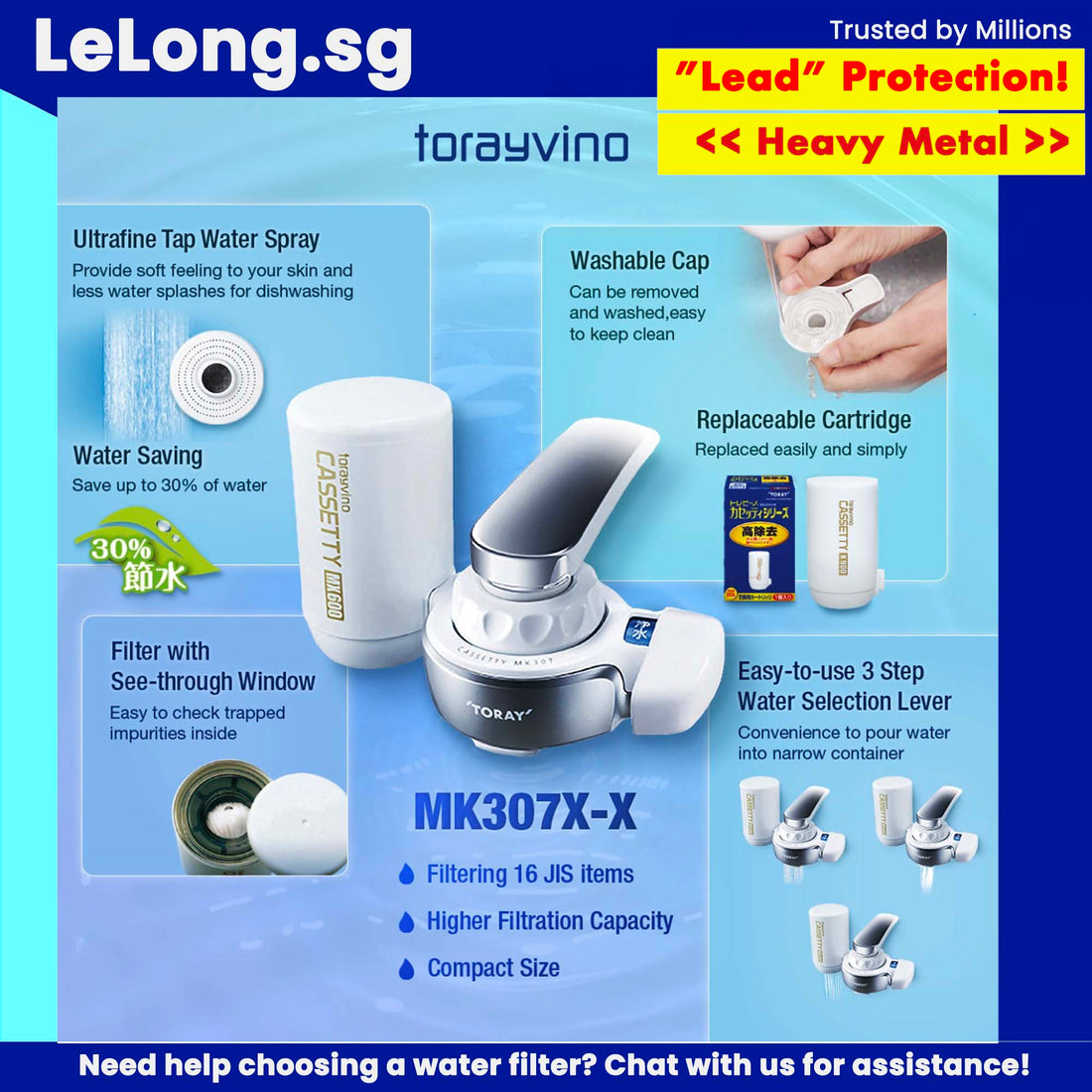 Torayvino MK307 Faucet Hollow Fiber Membrane Tap Water Filter