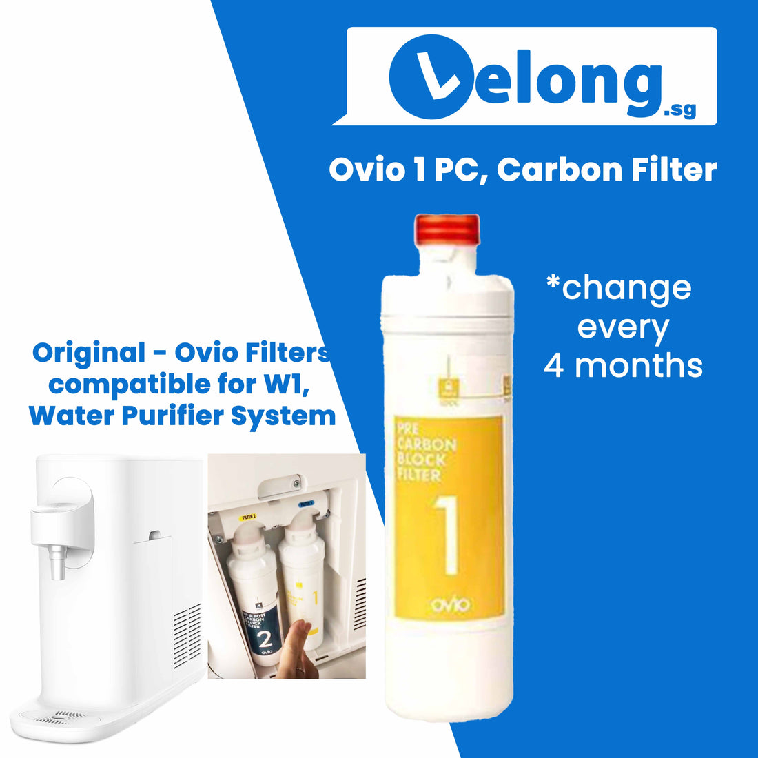 Korea Ovio Origin Korea Original Compatible filters OEM Tankless Water Purifier, PRE-CARBON