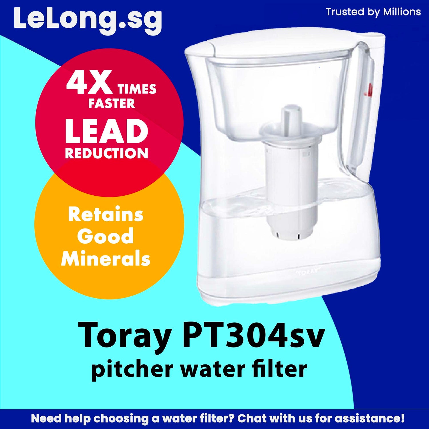 Torayvino PT304VSV Pitcher, Water Purifier, Water Filter