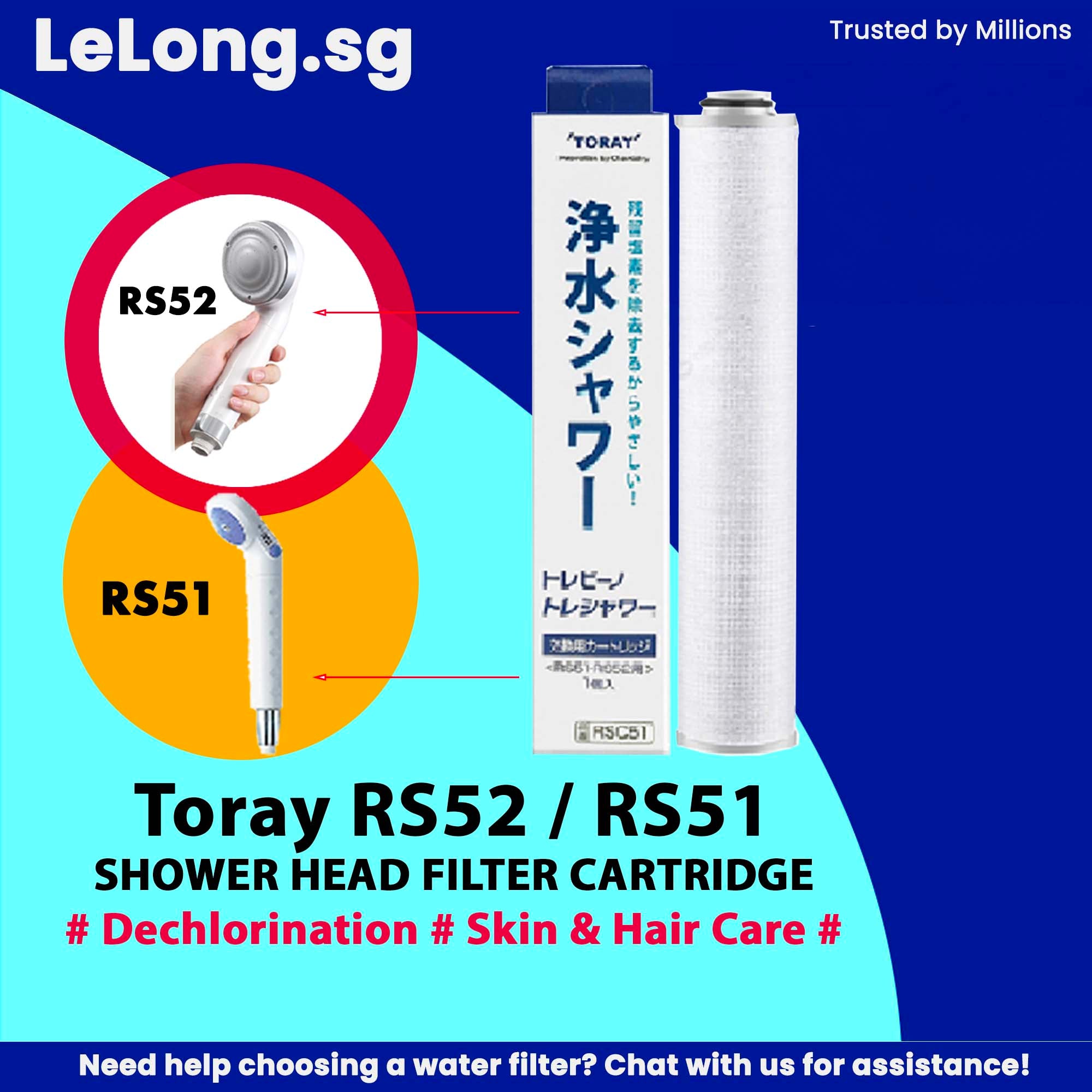 Toray RSC51 replacement cartridge for Toray Shower head filter RS51, RS52