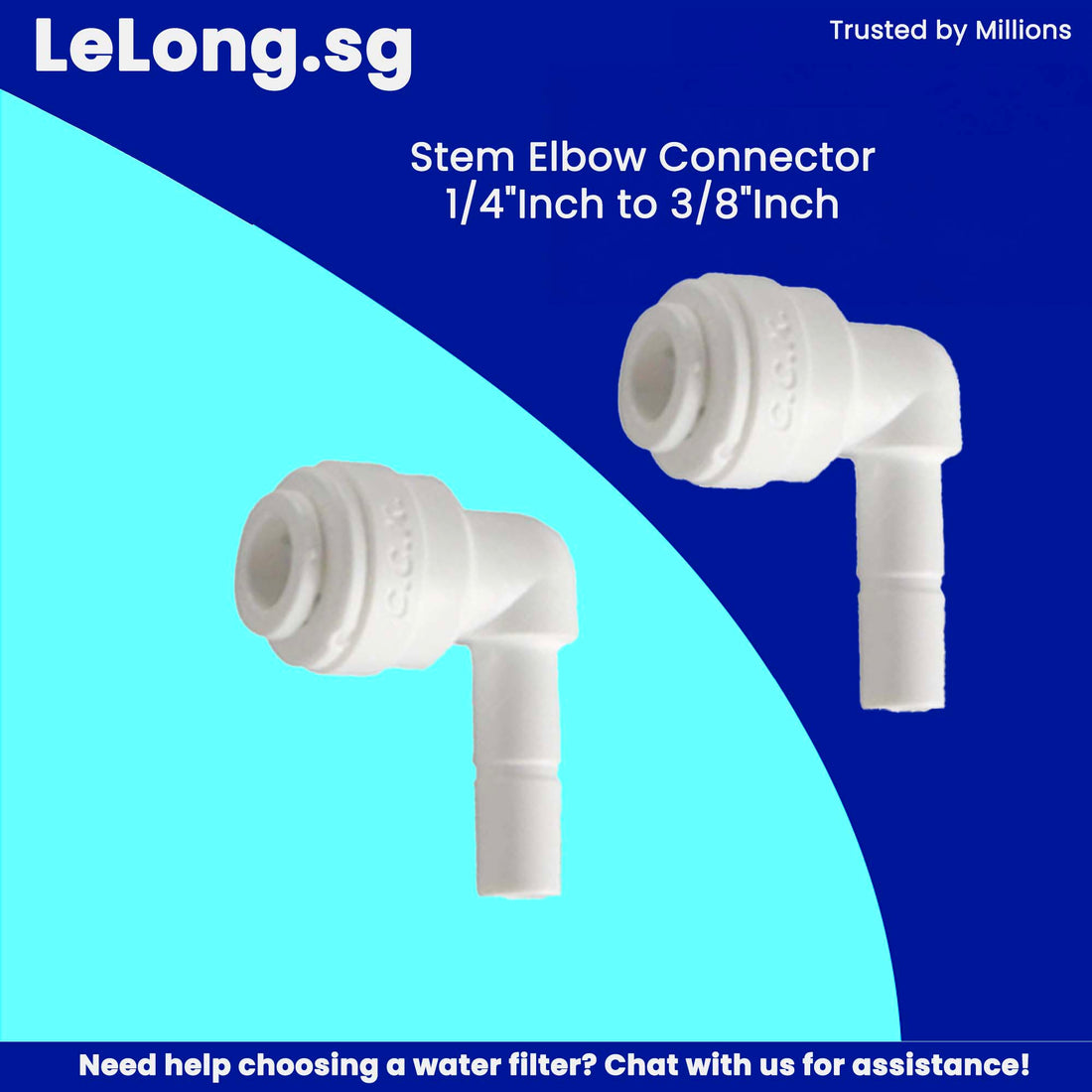 FITTING: Stem Elbow 4SE6, 3/8" to 1/4" Stem Elbow Connector