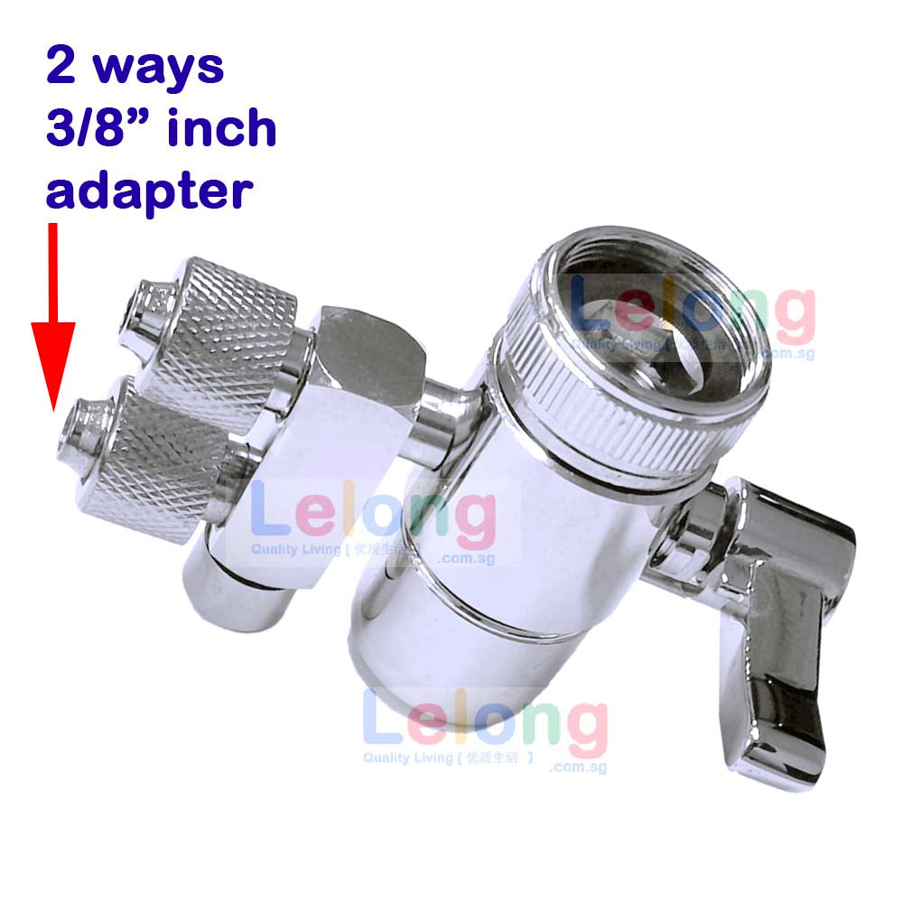 3/8&quot; inch 2 Ways Faucet Adapter, 3/8 inch input output, 2 Ways Faucet Diverter for water filters system