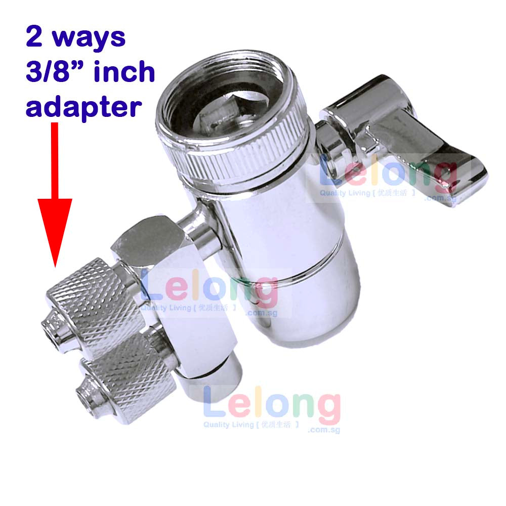 3/8&quot; inch 2 Ways Faucet Adapter, 3/8 inch input output, 2 Ways Faucet Diverter for water filters system