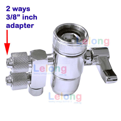 3/8&quot; inch 2 Ways Faucet Adapter, 3/8 inch input output, 2 Ways Faucet Diverter for water filters system