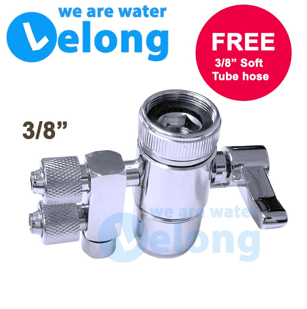3/8&quot; inch 2 Ways Faucet Adapter, 3/8 inch input output, 2 Ways Faucet Diverter for water filters system