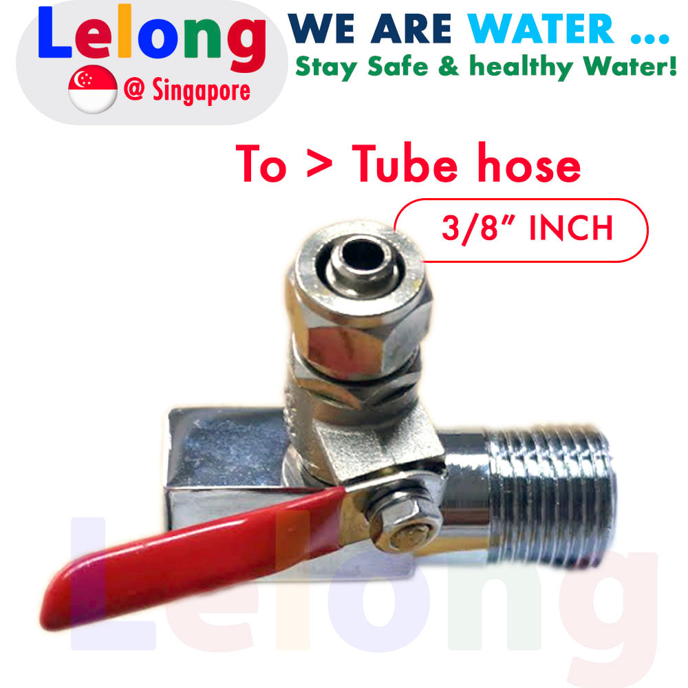 Fitting 3/8&quot; inch Ball valve adapter Feed Adapter to 3/8&quot; inch tube hose, Valve adapter water filters