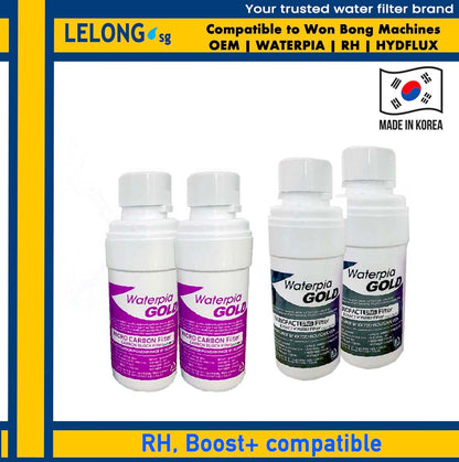 RH V series 3000  &amp; RH 2300 &amp; Hydroflux replacement Filter Cartridges Only, Filter 1, 3-in-1 Micro Carbon Filter + Filter 2, NanoFact Filter